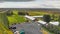 Aerial view of Geysir geyser parking, Iceland