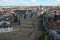 Aerial view of Ghent from Belfry. City Hall Stadhuis Gent and historical buildings of Ghent.