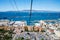 Aerial view of Gibraltar, Algeciras Bay and La Linea de la Concepcion from the Upper Rock. View on coastal city from