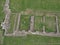 aerial view of Gisborough Priory, ruined Augustinian priory in Guisborough North Yorkshire, England.