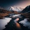 aerial view of glen Etive in winter near glencoe in the argyll region of the highlands of scotland showing snow dusting