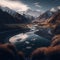 aerial view of glen Etive in winter near glencoe in the argyll region of the highlands of scotland showing snow dusting