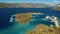 Aerial view of Gocek, Mugla. Blue sea in Turkey.