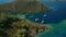 Aerial view of Gocek, Mugla. Blue sea in Turkey.