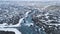 Aerial view of Godafoss waterfall in Iceland with empty space for text / landscape photography /drone photography