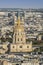 Aerial view of the golden dome of the Invalides in Paris