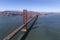 Aerial View of Golden Gate Bridge near San Francisco California