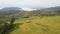 Aerial view golden step rice paddy field in Chiangmai, Thailand.