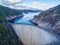 Aerial view of Gordon Dam and lake. Southwest, Tasmania