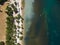 Aerial view of Gorge du Verdon canyon river in France