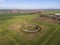 Aerial view of the Goseck circle, an Ancient Solar Observatory, Germany