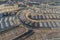 Aerial view of graded dirt lots