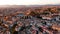 Aerial view of Granada city, Albaicin district at sunset, old Moorish quarter