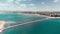 Aerial view of Granite Island and bridge to Victor Harbour in South Australia