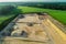 Aerial view Gravel quarrying from the air