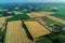 Aerial view Gravel quarrying from the air in a gravel pit