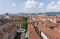 Aerial View of Graz from Schlossberg Hill, Graz, Styria, Austria