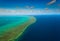 Aerial view of Great Barrier Reef Australia