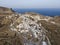 Aerial view of Greek Chora village on Amorgos island, Aegean Sea, Cyclades