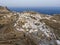 Aerial view of Greek Chora village on Amorgos island, Aegean Sea, Cyclades