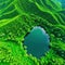 Aerial view of a green Epic Clean environmentally friendly sustainable development Green