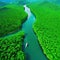 Aerial view of a green Epic Clean environmentally friendly sustainable development Green