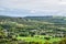 Aerial view of the Green Fields around Glendalough in Ireland