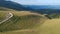 Aerial view of green mountains near Travnik city in Bosnia and Herzegovina