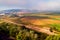 Aerial view of a green rural area in Europe