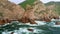 Aerial view of green scenic cliffs and fantastic rocky coast, Cabo da Roca, Portugal