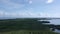 Aerial view of the green shoreline and sea. Tampa Bay, Florida, USA.