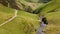 Aerial view of The Grey Mare`s Tail, a waterfall near Moffat, Scotland..