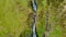 Aerial view of The Grey Mare`s Tail, a waterfall near Moffat, Scotland