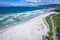 Aerial view of Grotto beach in Hermanus, South Africa