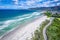 Aerial view of Grotto beach in Hermanus, South Africa