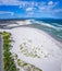 Aerial view of Grotto beach in Hermanus, South Africa