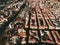 Aerial view of a group of buildings in Savona, Italy