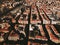 Aerial view of a group of buildings in Savona, Italy