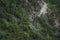 Aerial view of a group of hikers in the mountains