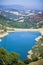 Aerial view of Guadalupe Reservoir, San Francisco bay area