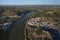 Aerial view of the Guadiana river