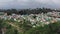 Aerial view Guatemala cemetery. Multicolored tombstones in a cemetery