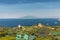 Aerial view of Gulf of Naples and Mount Vesuvius. Sorrento