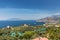 Aerial view of Gulf of Naples and Mount Vesuvius. Sorrento,
