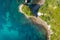 aerial view of Hahei Beach New Zealand