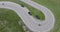 Aerial view of Hairpin Road and Motorcycles seen from above. Mountain Pass Road