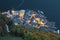 Aerial view of Hallstatt at dusk, an amazing lakeside village by the mountainside in Salzkammergut region of Austria