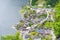 Aerial view of Hallstatt village in Alps, Austria