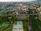 Aerial view of Han River, Taichung city Beitun District buildings