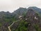 Aerial view of Hang Mua, pagoda and viewpoint